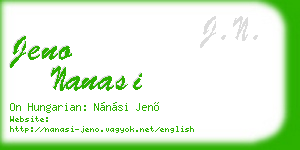 jeno nanasi business card