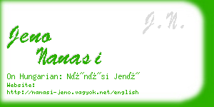 jeno nanasi business card